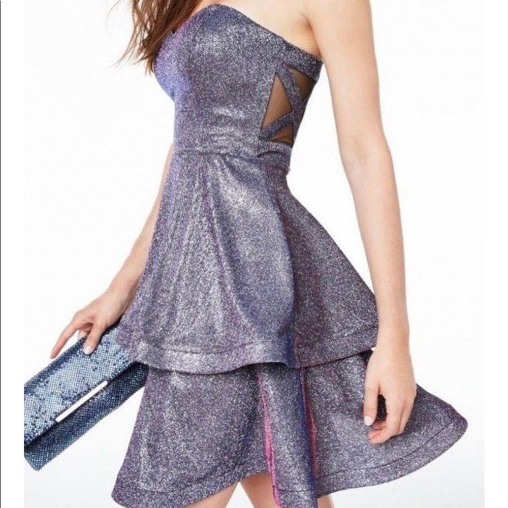 Teeze Me purple glitter dress